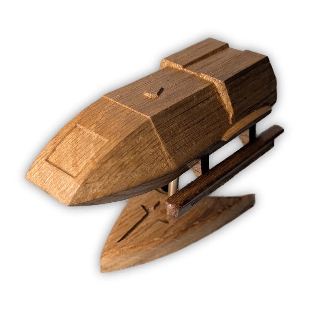 A boxy Star Trek space shuttle.